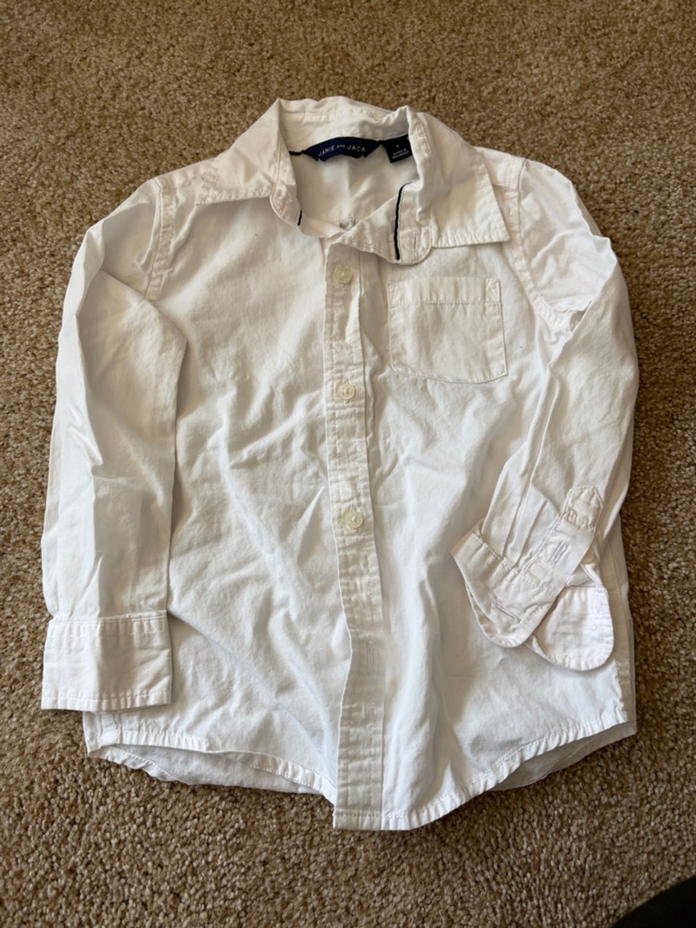 Janie and Jack White Long-Sleeve Button-Down Shirt